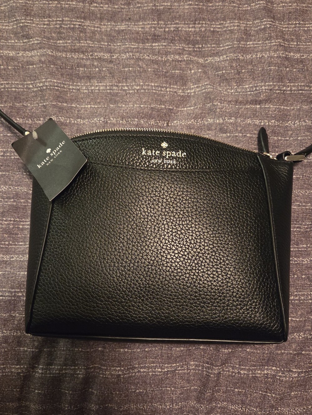 kate spade Black Pebbled Leather Dome Crossbody